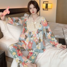 ຊຸດນອນສາວແບບມີລູກໄມ້ຫວານຊື່ນ ໃໝ່ລະດູໃບໄມ້ຫຼົ່ນ 2024